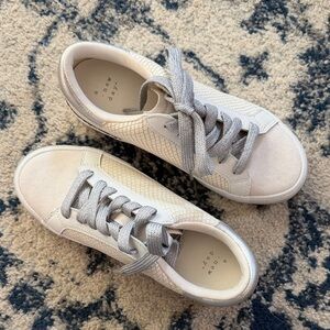 White and Silver Sneakers 6.5